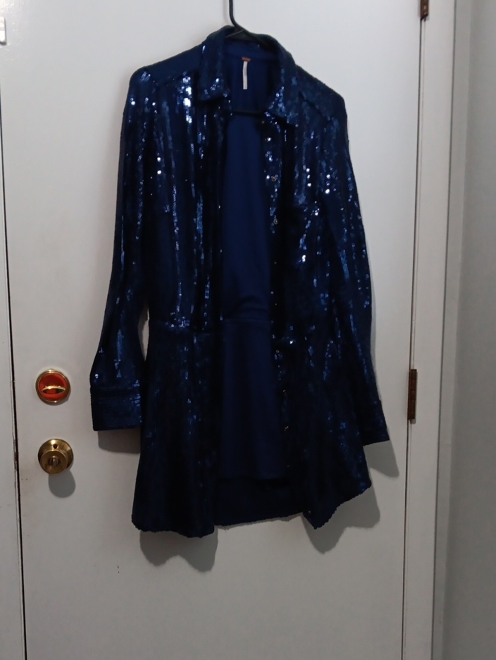 Free People Navy Sequin Mini Dress